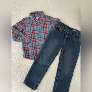 Carter's Toddler Boy's Set Shirt And Jeans Outfit Size 5T /5